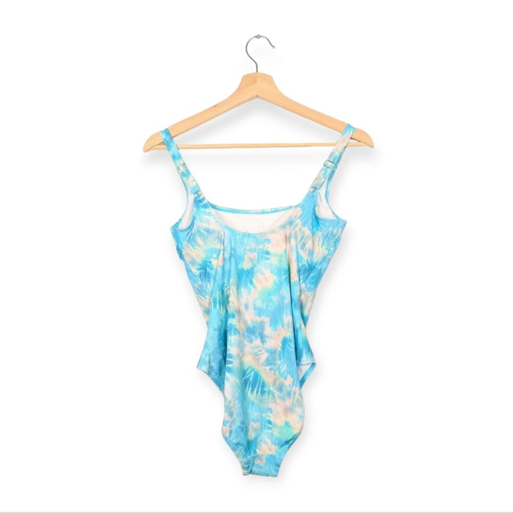 NWT Johnny Was Calme Women's Swim Aqua Tie Dye One Piece Swimsuit Size S - Picture 2 of 9